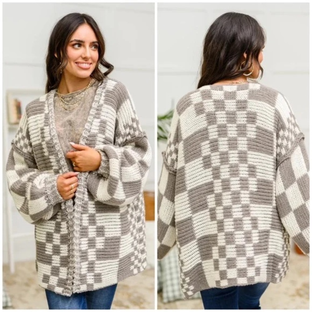 Talulah checkered cardigan size medium